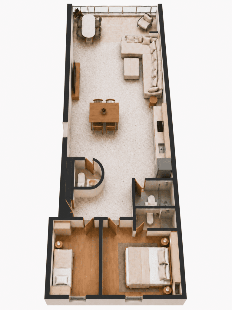 CROQUIS BALCO AL MAR 2 HABITACIONS